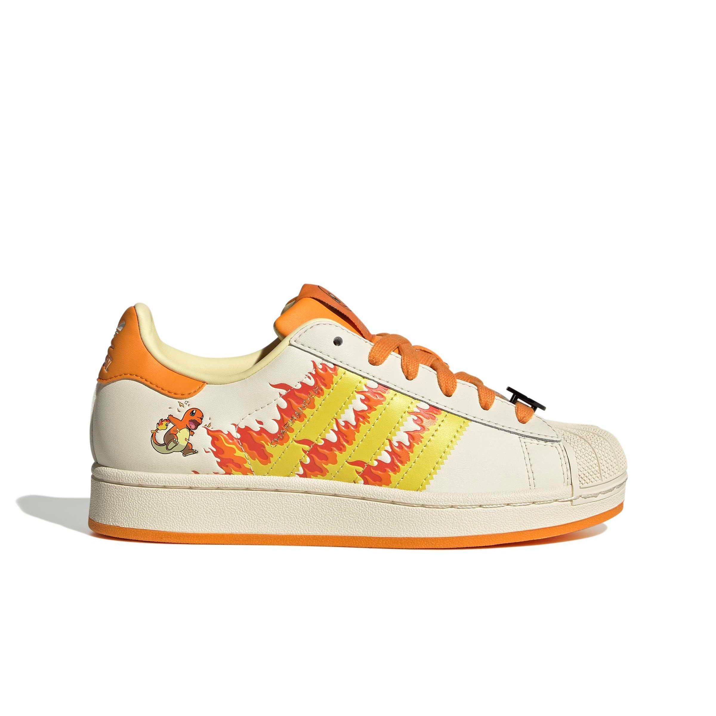 adidas Originals Pok&eacute;mon Superstar II "Charmander" Grade School Kids' Shoe - CREAM/YELLOW/ORANGE